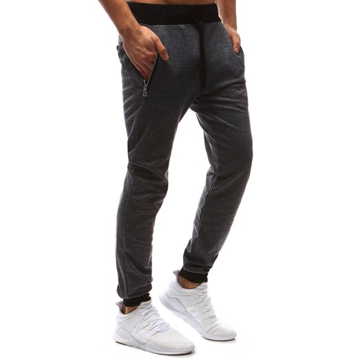 Antracitové pánské jogger tepláky (ux0986)