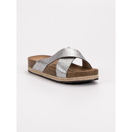 Espadryle damskie srebrne CzasNaButy na lato casual