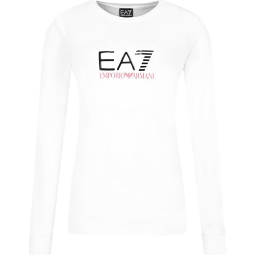 Bluza damska Emporio Armani biała młodzieżowa krótka z napisami