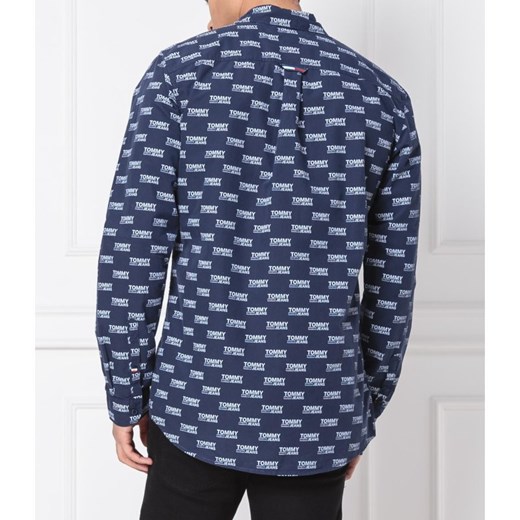 Tommy Jeans koszula męska z długimi rękawami w abstrakcyjne wzory z włoskim kołnierzykiem