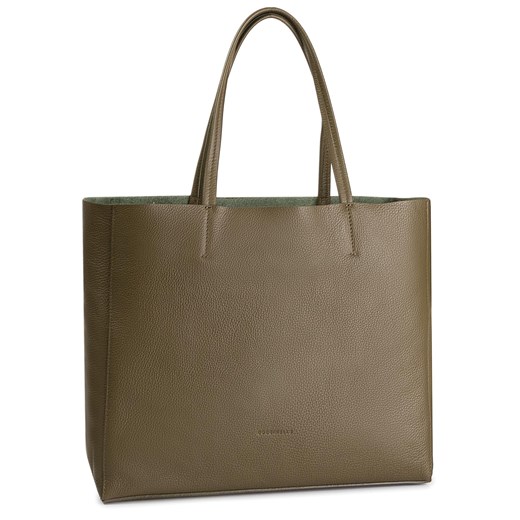 Shopper bag Coccinelle zielona elegancka bez dodatków