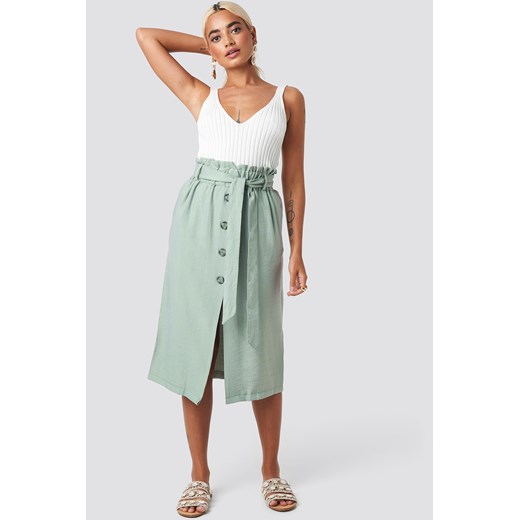 Trendyol Binding Detail Midi Skirt - Green Trendyol 36 NA-KD