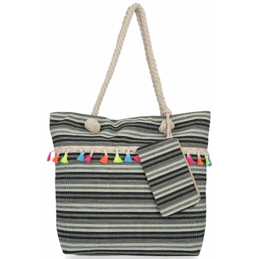 Shopper bag Fada Bags bez dodatków ze zdobieniami na ramię wakacyjna
