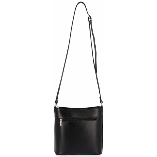 Listonoszka Genuine Leather elegancka ze skóry bez dodatków średniej wielkości na ramię