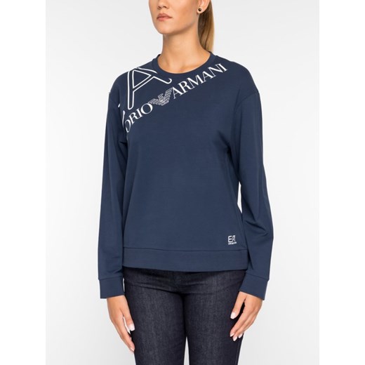 Granatowa bluza damska Emporio Armani casual z napisem