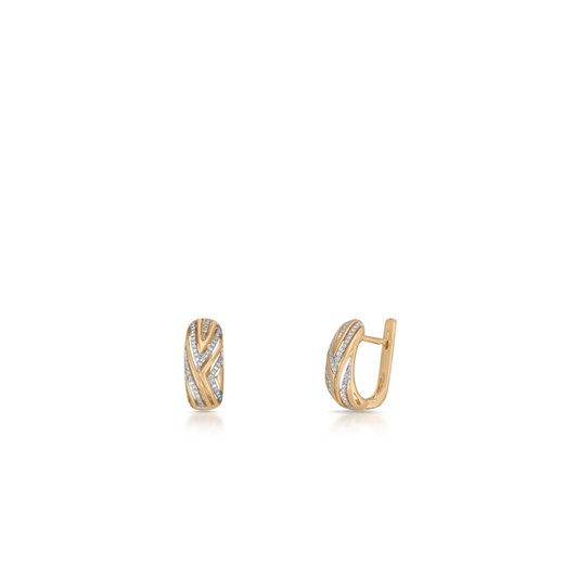 Kolczyki złote bicolor z diamentami ZDL/KB+11BK W.Kruk