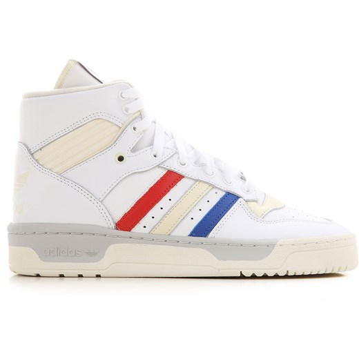 Adidas Trampki dla Mężczyzn Na Wyprzedaży, biały, Skóra, 2019, US 11 - UK 10 1/2 - EU 45.5 US 8 - UK 7.5 - EU 41.5