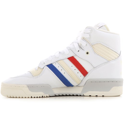Adidas Trampki dla Mężczyzn Na Wyprzedaży, biały, Skóra, 2019, US 11 - UK 10 1/2 - EU 45.5 US 8 - UK 7.5 - EU 41.5