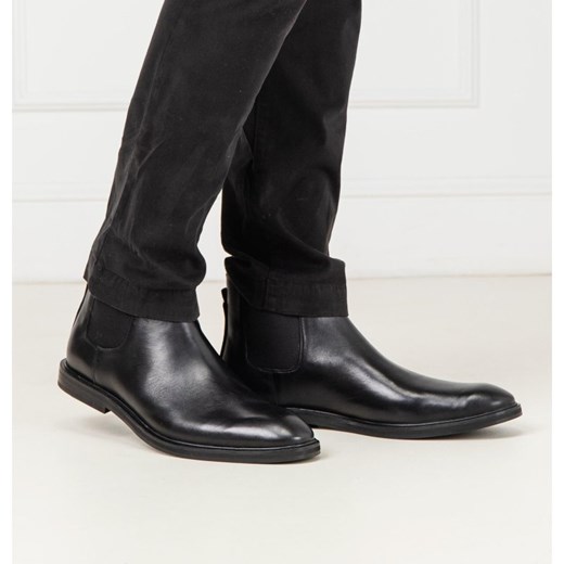 Buty zimowe męskie Strellson eleganckie czarne bez zapięcia