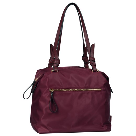 Czerwona shopper bag Tom Tailor matowa na ramię bez dodatków