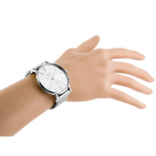 ZEGAREK DAMSKI GINO ROSSI - 10401B (zg716a) +BOX - Srebrny