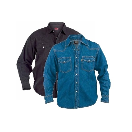 Duu017ce rozmiary Koszula jeansowa Duke Western czarna (2XL) Duke Of London 4XL 8xl