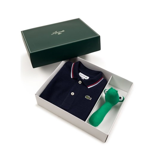T-shirt chłopięce granatowy Lacoste gładki
