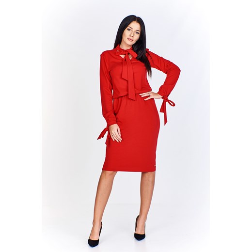 Sukienka Bien Fashion z długim rękawem na randkę elegancka ołówkowa