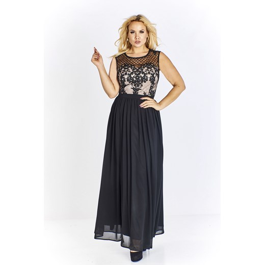 Sukienka Ptakmoda.com elegancka maxi na karnawał bez rękawów rozkloszowana