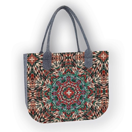 Shopper bag Bertoni boho z nadrukiem
