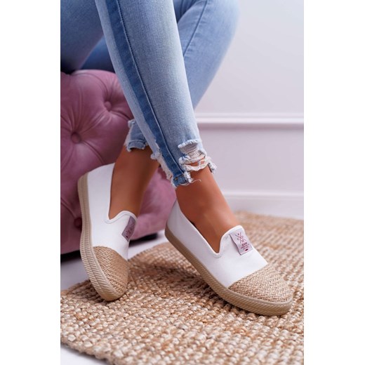 Espadryle damskie wielokolorowe gładkie bez zapięcia tkaninowe letnie
