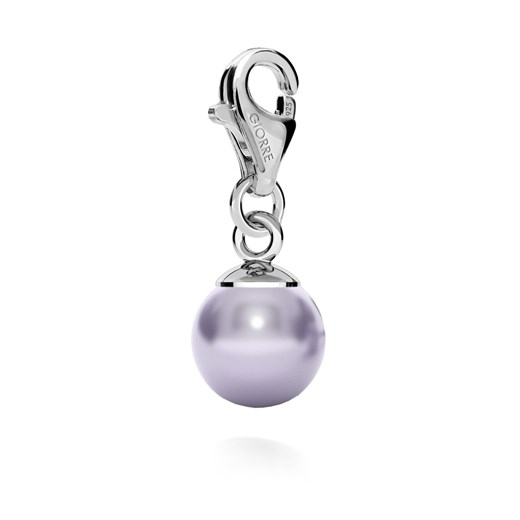 SREBRNY CHARMS PERŁA SWAROVSKI 925 : Kolor pokrycia srebra - Pokrycie Jasnym Rodem, Perła - SWAROVSKI LAVENDER Giorre