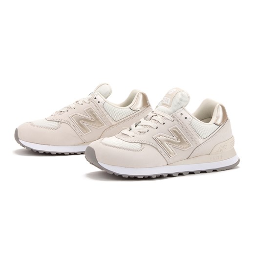 Buty sportowe damskie New Balance w stylu casual płaskie sznurowane na wiosnę
