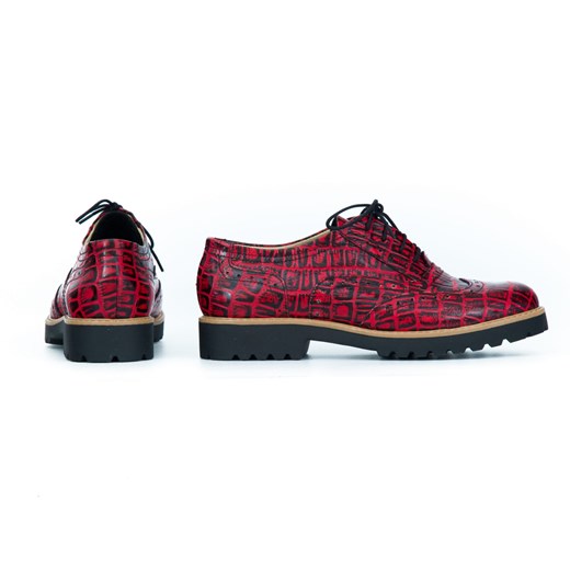 Półbuty damskie Zapato ze skóry sznurowane