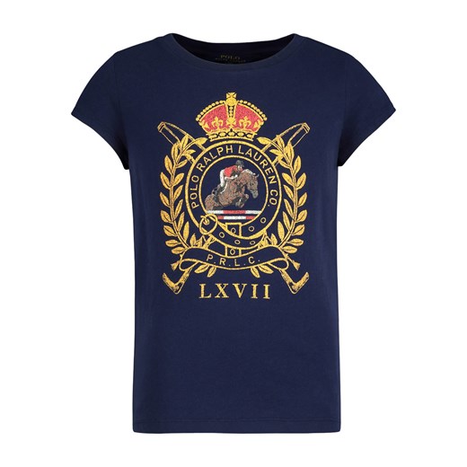 Bluzka dziewczęca Ralph Lauren z krótkim rękawem w nadruki