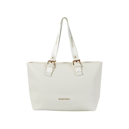 Shopper bag Valentino By Mario elegancka na ramię bez dodatków biała duża