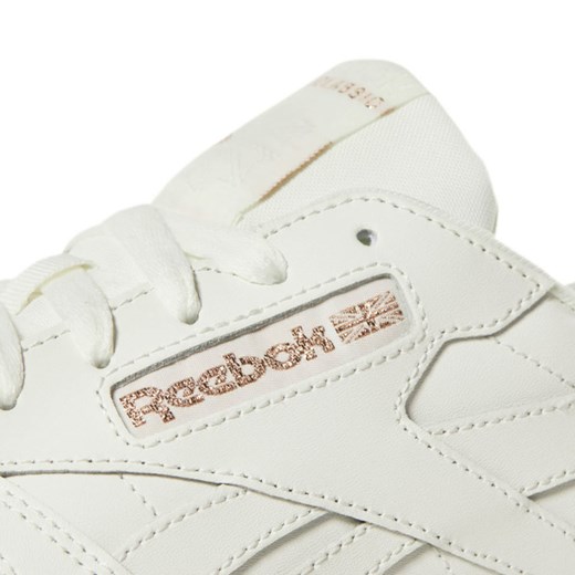 Buty sportowe damskie Reebok Classic na fitness w stylu młodzieżowym ze skóry wiązane na koturnie