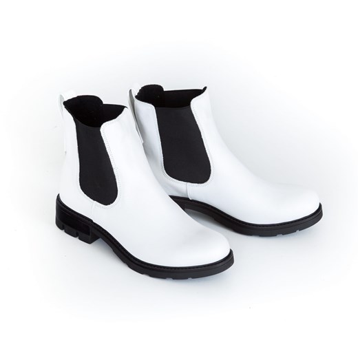 Botki białe Zapato bez zapięcia bez wzorów