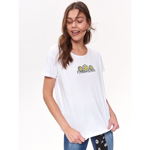Bawełniany t-shirt z aplikacją Top Secret 46 okazyjna cena