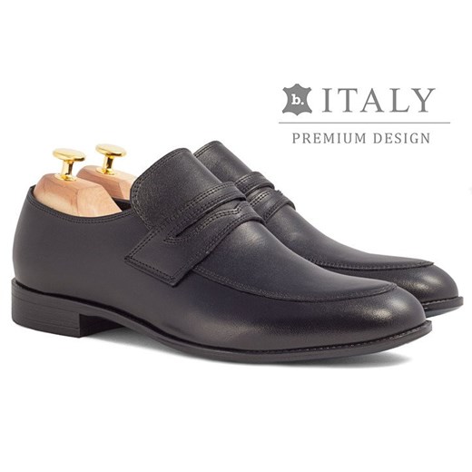 Buty eleganckie męskie Brilu bez zapięcia skórzane