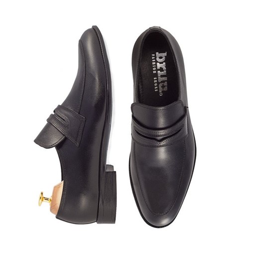 Buty eleganckie męskie Brilu skórzane jesienne bez zapięcia