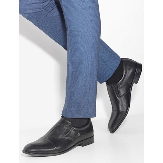 Buty eleganckie męskie Brilu bez zapięcia na jesień ze skóry