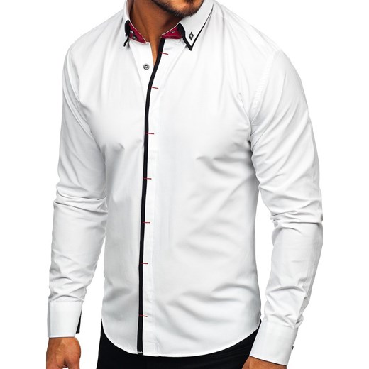 Koszula męska Denley bez wzorów z kołnierzykiem button down