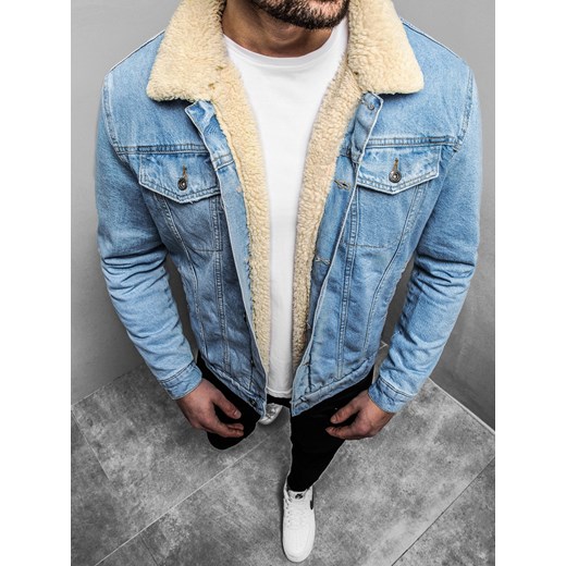 KURTKA MĘSKA JEANS JASNO-NIEBIESKA OZONEE O/553Z Ozonee M ozonee.pl okazyjna cena