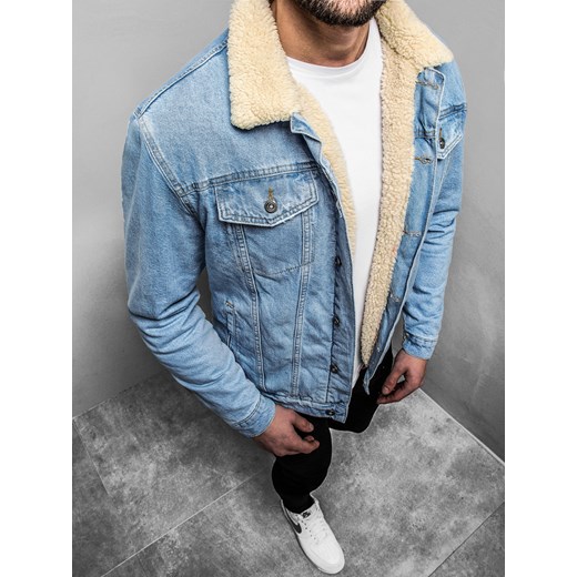 KURTKA MĘSKA JEANS JASNO-NIEBIESKA OZONEE O/553Z Ozonee S okazja ozonee.pl