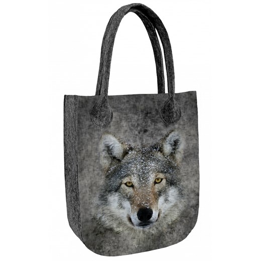 Shopper bag Ptakmoda.com z filcu boho z nadrukiem