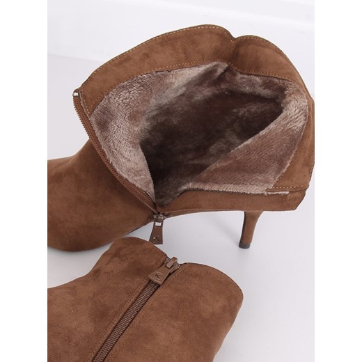 Botki na niskiej szpilce brązowe K1906806 TAUPE 40 TAGLESS