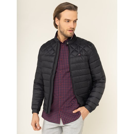 Kurtka męska czarna Tommy Hilfiger casual bez wzorów