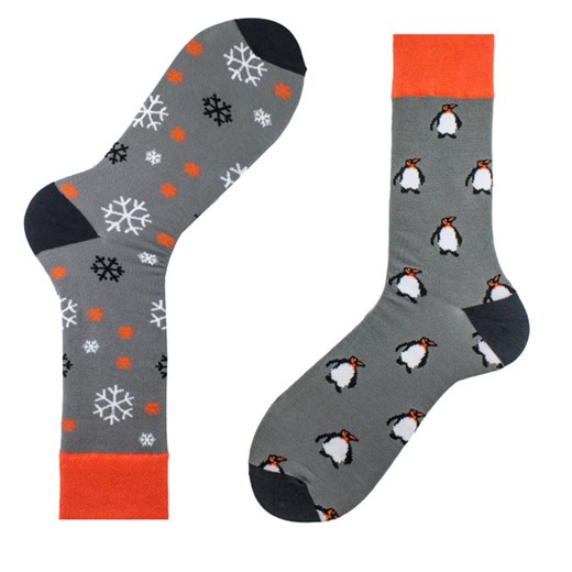 SKARPETY NIE DO PARY - PINGWIN, ZIMA, ŚNIEŻYNKI 35-38 Sporty Socks 43-46 SoxLand
