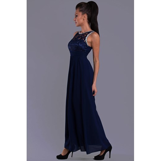 Sukienka Eva&Lola maxi elegancka na karnawał bez rękawów