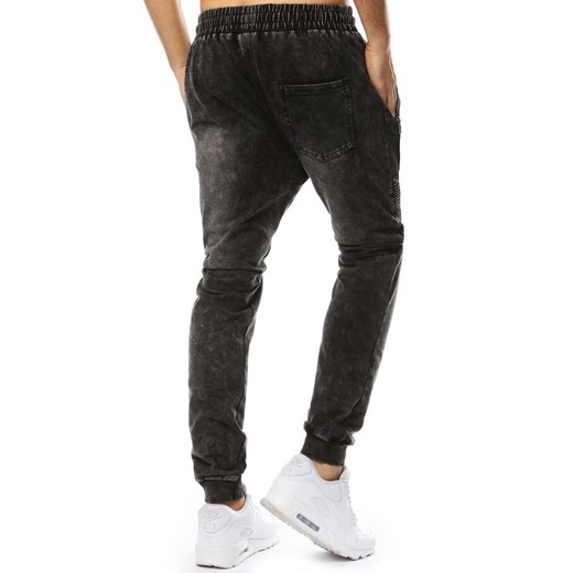 Spodnie męskie denim look joggery czarne (ux2209) Dstreet XL okazja