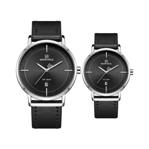 KOMPLET DWÓCH ZEGARKÓW NAVIFORCE - NF3009G+L (zn114b) - Czarny || Srebrny Naviforce Labri.pl