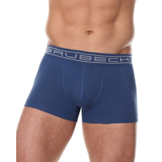 Bezszwowe bokserki męskie Brubeck Comfort Cotton BX10050 niebieskie