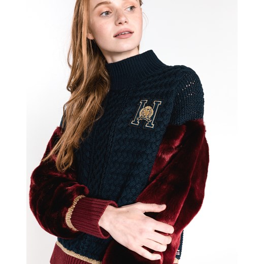 Tommy Hilfiger Sweter Niebieski Czerwony Tommy Hilfiger XS okazja BIBLOO
