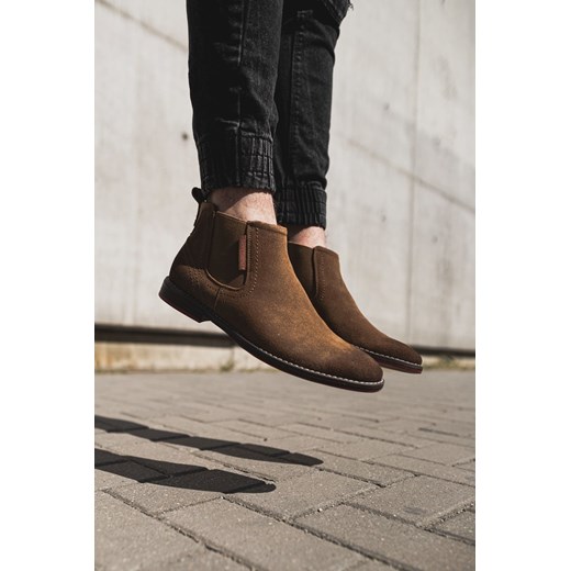 Buty zimowe męskie Cross Jeans skórzane bez zapięcia
