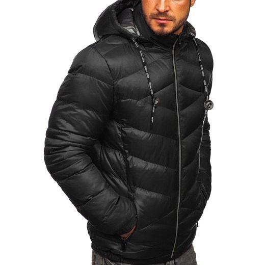 Kurtka męska zimowa sportowa pikowana czarna Denley 50A223 Denley 3XL okazja