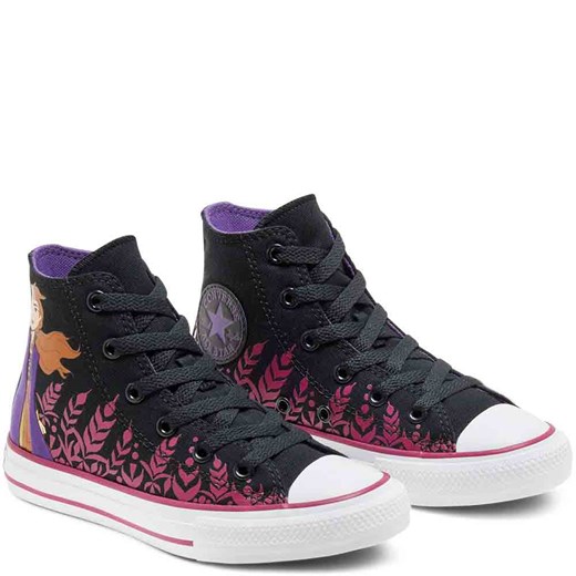Converse trampki dziecięce czarne w nadruki sznurowane