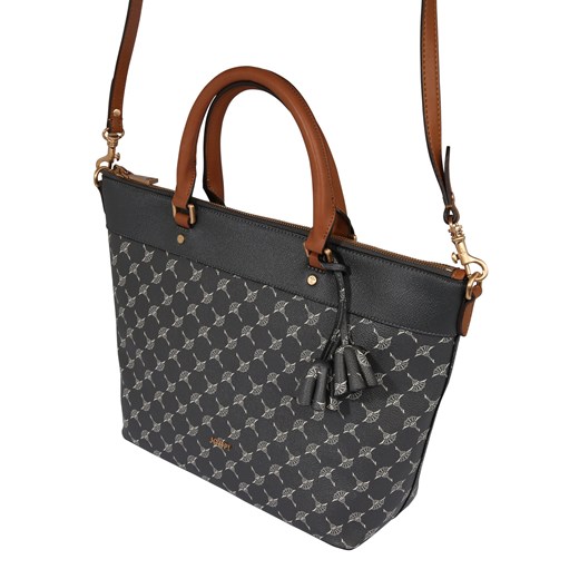 Shopper bag Joop! do ręki skórzana na wakacje z nadrukiem z breloczkiem