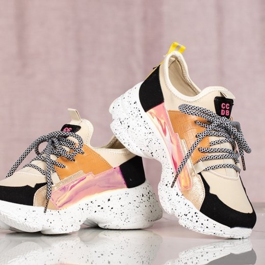 Sneakersy damskie Royalfashion.pl na płaskiej podeszwie wiązane młodzieżowe