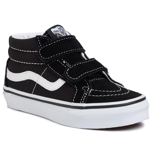 Trampki dziecięce Vans czarne na rzepy bez wzorów